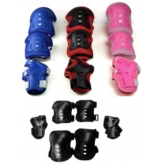 Детски комплект протектори за колена, лакти и длани различни цветове